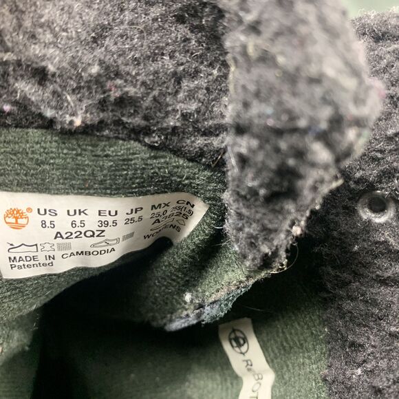 Timberland Women's Black nubuck and fur collar high rise boot size 8.5 - Picture 7 of 9